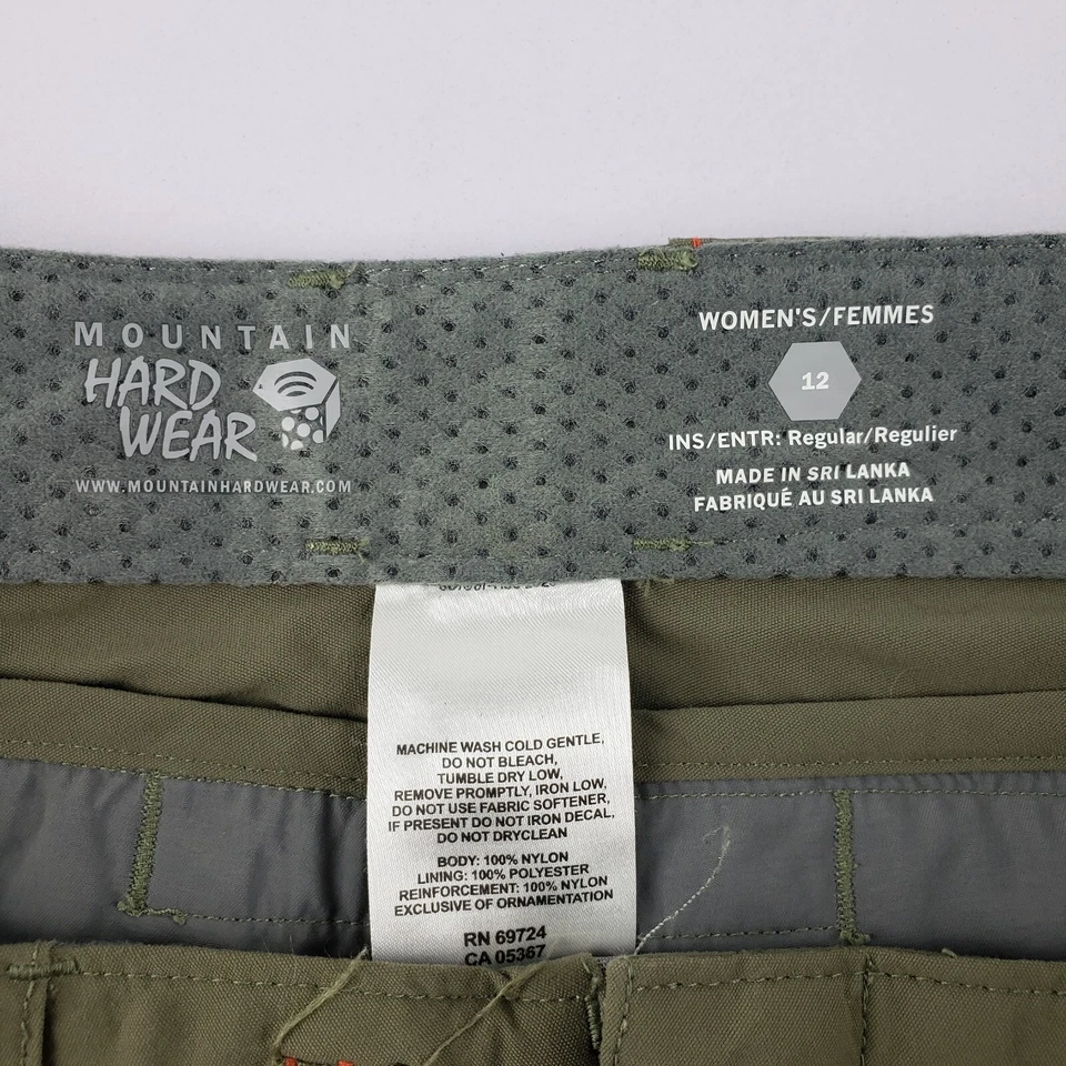 Pantalones Cortos Mountain Hardwear Para Mujer 12 Carga Verde Nailon Senderismo Aire Libre Foto 3 de 4