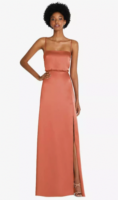semi formal tea length dresses with sleeves Tea-Length Strapless A-Line Semi-Formal Dress in Pink Dusty Rose / 4 main image 0