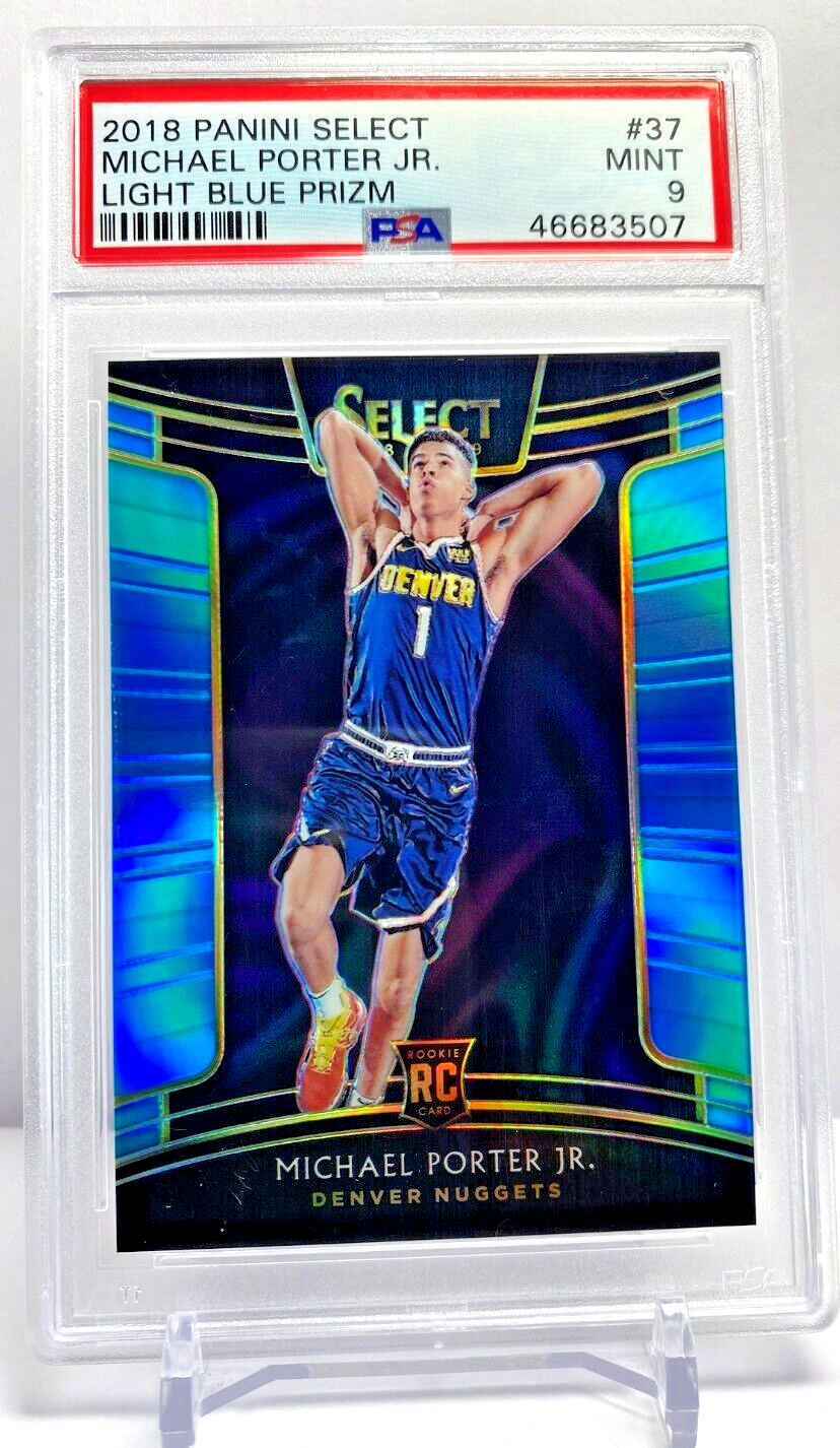 2018 Panini Select Rookie Concourse Light Blue #'d /299 Michael Porter Jr. PSA 9