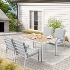 MeXo Gartenmöbel Set Alu Essgruppe Sitzgruppe Gartenset Sitzgarnitur Weiß