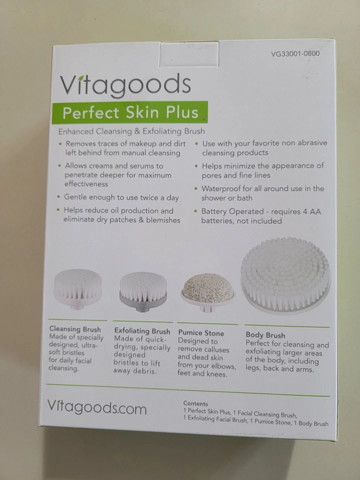 Cepillo limpiador y exfoliante Vitagoods Perfect Skin Plus para rostro y cuerpo Foto 2 de 4