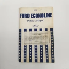 Original Genuine 1976 Ford Econoline Owner's Manual, FPS 365-10876-C