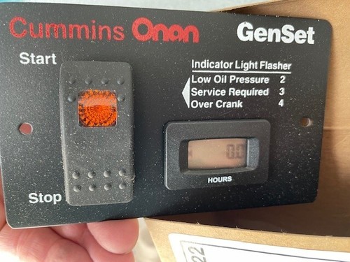 NEW! ONAN SILENT REMOTE START SWITCH & DIGITAL HOUR METER 12V GAS LP ...