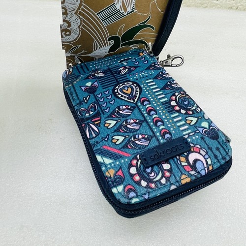 NWOT‼ SAKROOTS Artist Circle Teal Dream Song 3:1 Smartphone Wristlet #108900 - Picture 4 of 10