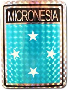 3" x 12" Micronesia Bumper Sticker/ Micronesia Flag 