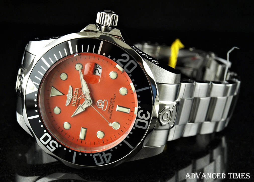 Invicta 47mm Grand Diver NH35A Automatic ORANGE Dial Silver Tone