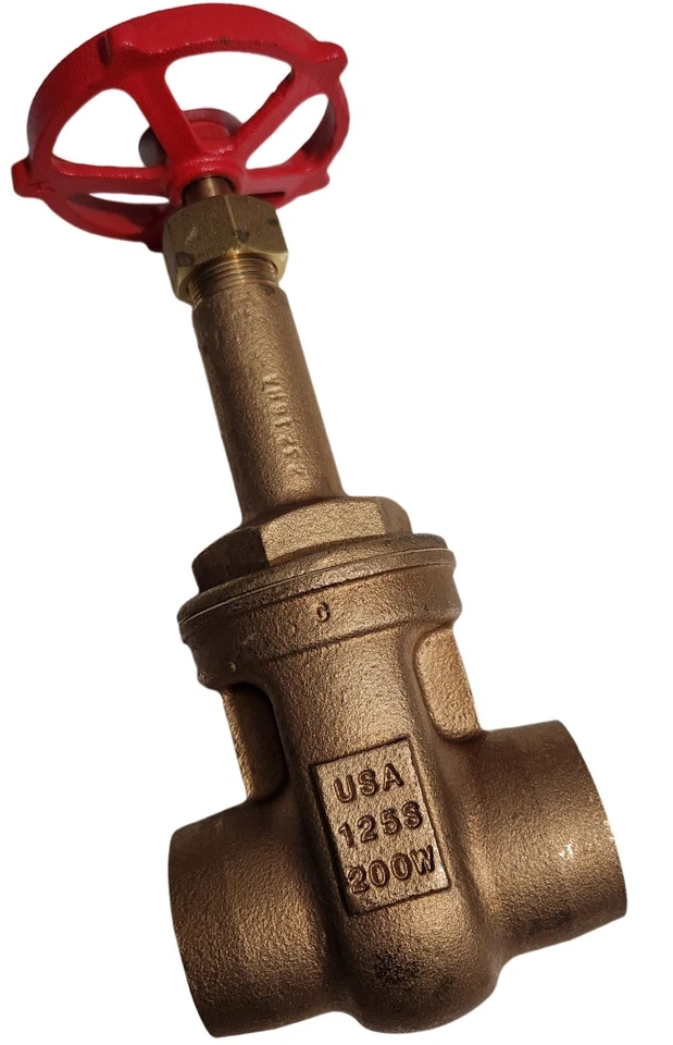 Milwaukee Gate Valve 1-1/2 in dia. solder ends bronze 200 psi, Class 125, Rising - Image 2 of 4