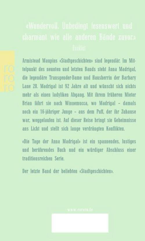 Thumbnail - Armistead Maupin Die Tage Der Anna Madrigal