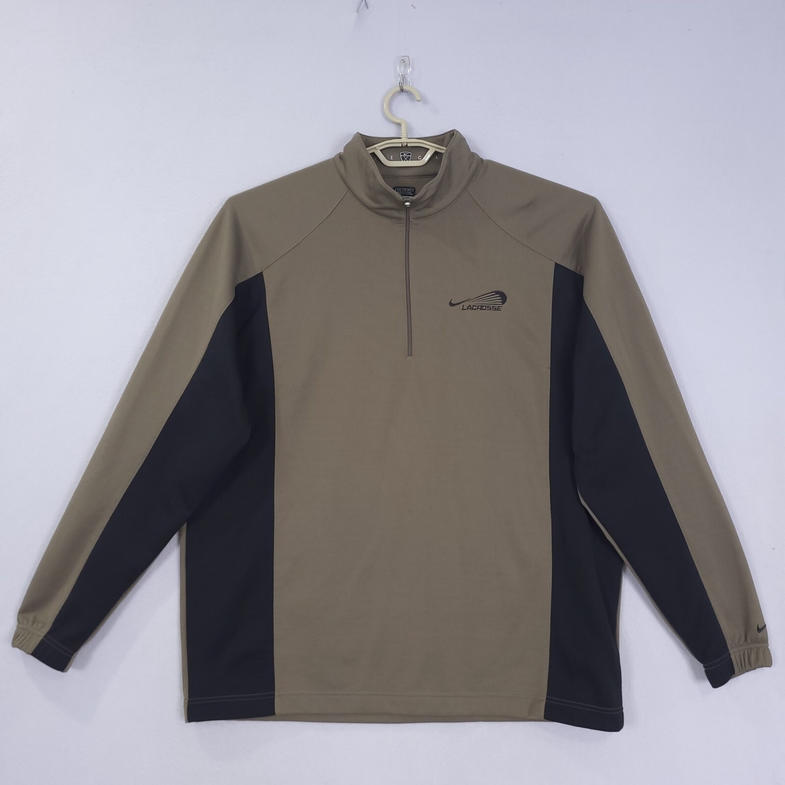 SACAI X NIKE Nike Golf Jacket Uomo XL Marrone Fit Dry 1 4 Zip Pullover Foderato in Pile Y2K 2XL
