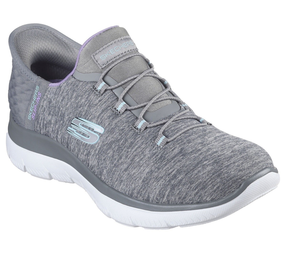 skecher women`s slip ins summits dazzling haze gray multi | eBay