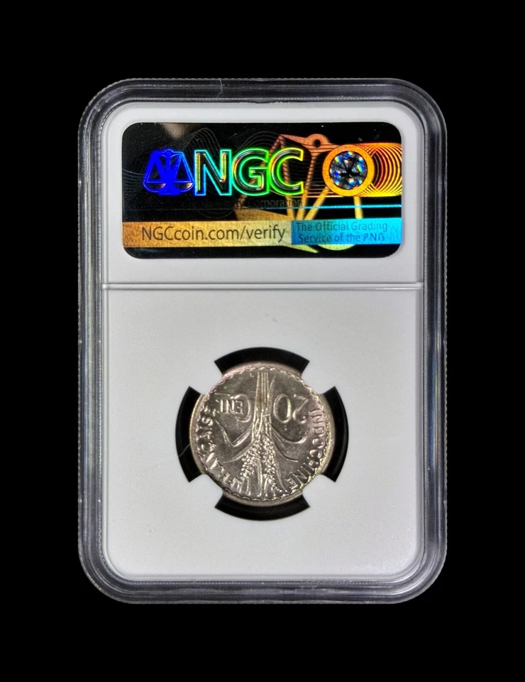 FRENCH INDOCHINA. 1941, 20 Cents - NGC MS65 - Marianne, Rice, San Francisco WWII - Image 4 of 4