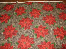 Holiday Dazzle Studio 8 VIP Christmas Fabric Metallic Poinsettias Paisley