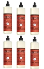 Lot Of 6 Mrs. Meyer's Clean Day Dish Soap, Radish Scent, 16 Oz Bottle