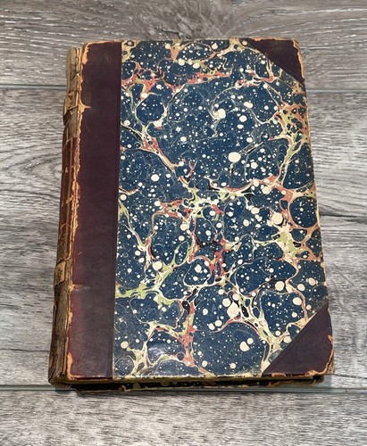 Antique Crayon Paper Spain Spanish Voyage by Washington Irving 1849c Works - Picture 3 of 8