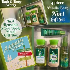 Bath And Body Works A Winter Story Vanilla Bean Noel In Metal Book Gift Set Box