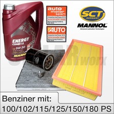 für Audi A3 VW Golf 4 Bora Beetle 1.6 1.8 2.0 3-tlg. Filtersatz 5L 5W-30 MANNOL