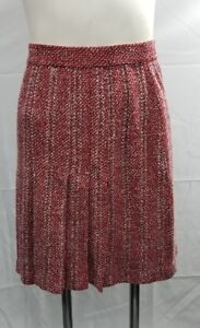 St John Size 2 Textured Tweed Knit Boucle Skirt Red/White Texture | eBay