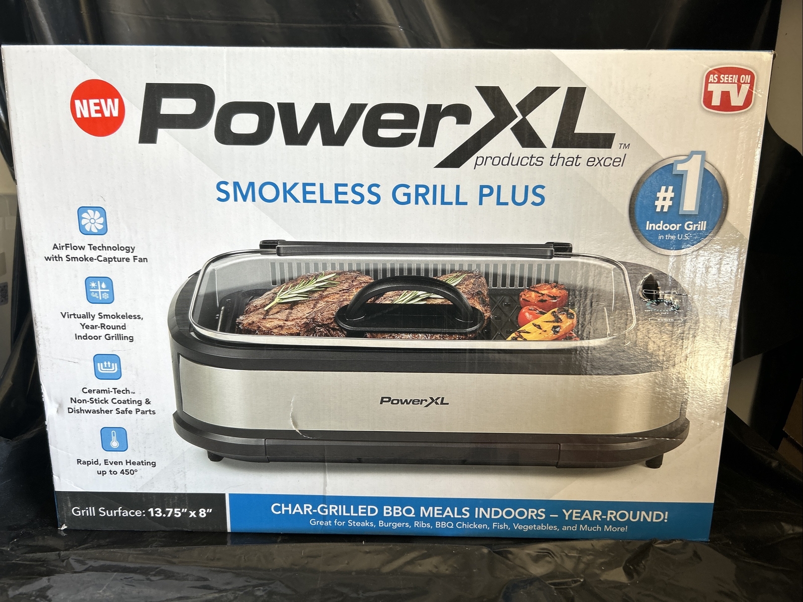 PowerXL Smokeless Grill Plus with Tempered Glass Lid (Brand New in Box