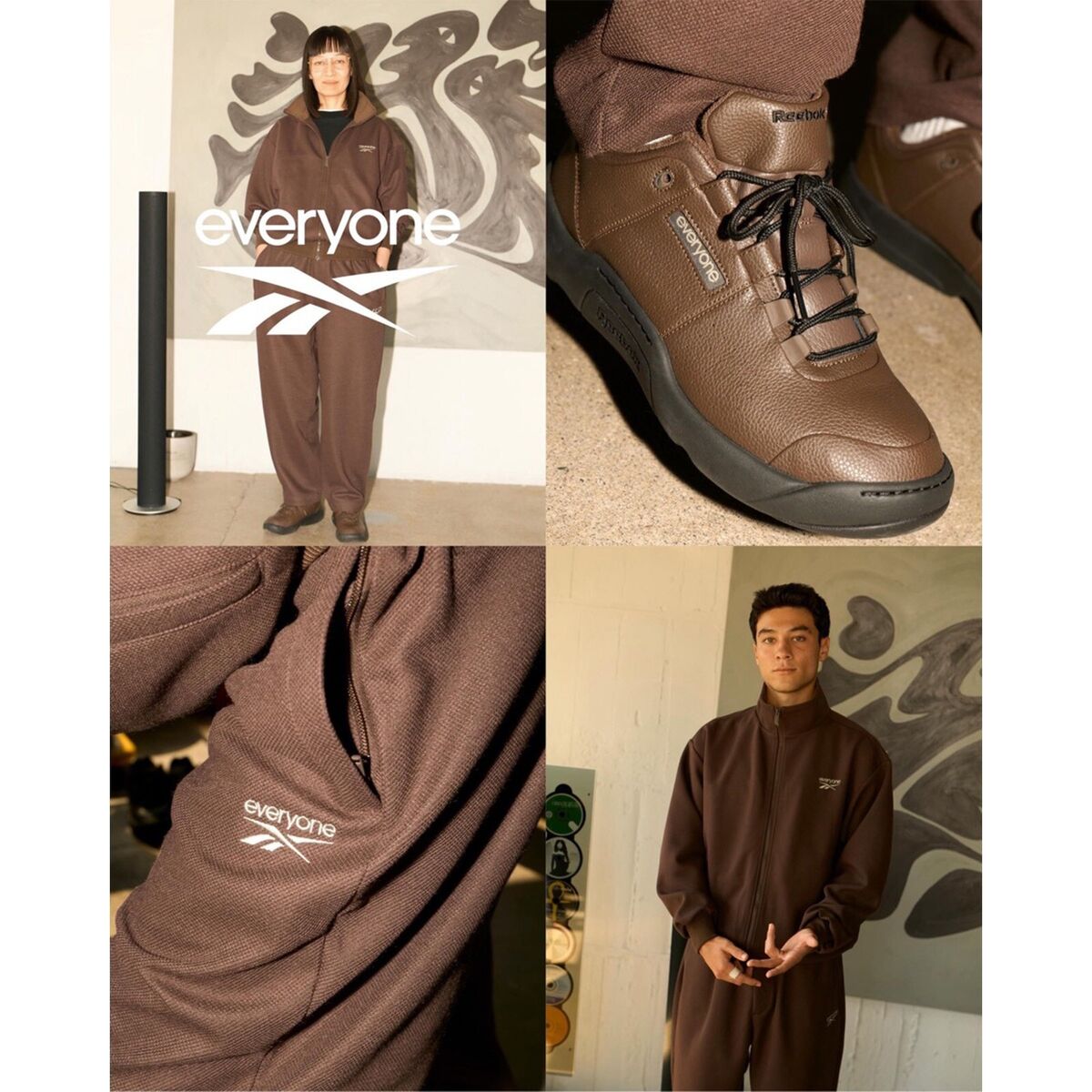 REEBOK x everyone CLASSIC TRACK Zip Up Jersey JACKET BROWN M REEBOK x everyone CLASSIC TRACK Zip Up Jersey JACKET BROWN M