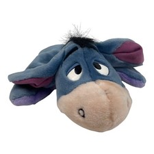 VTG Disney Eeyore Plush Hand Puppet Blue Purple Stuffed 10" Long Winnie the Pooh