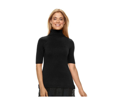 Petite Apt. 9 Lace-Hem Turtleneck 