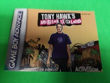 Tony Hawk's American Sk8land Gameboy advance Instruction Booklet Manual Only