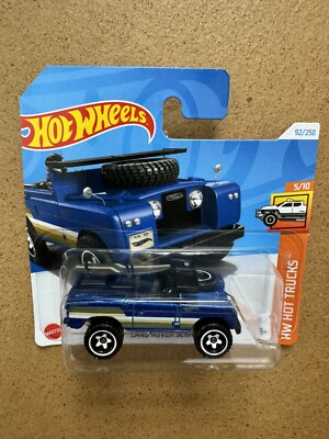 Hot Wheels HOT TRUCKS 5/10 Land Rover Series II BLUE Short #92 Combined Post