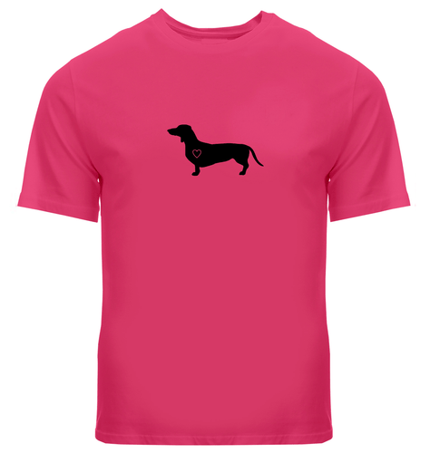 Dachshund Heart Dog Men Unisex Tee T-Shirt Graphic Gift Cute Doggy Sausage Puppy - Picture 10 of 30