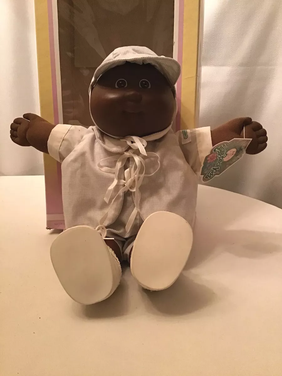 Vintage Cabbage Patch Doll Preemie Black Boy Doll In Original Box Named Sheldon