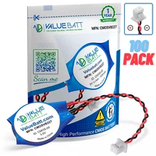 Two Pin RTC BIOS CMOS Battery 2 Pin for Asus Dell Samsung HP Laptop 100 Pack Lot