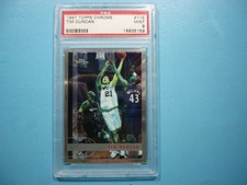 1997 1997/98 TOPPS CHROME NBA BASKETBALL CARD #115 TIM DUNCAN ROOKIE PSA 9 MINT. rookie card picture