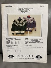 Plymouth Yarn Naturgarn Gjestal Knitting Pattern W-103 Vintage Snow Sweater