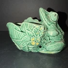 McCoy  Smiling Frog Planter on Water Lily Vintage 1950s  USA