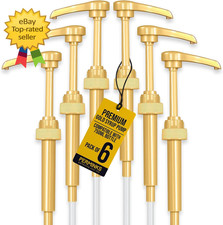 6 Pack Gold Syrup Pumps Compatible with Torani 750ml Precision Coffee Bar Pump