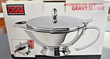 OGGI Stainless Steel Double Wall Gravy Server - Just in time for Thanksgiving !