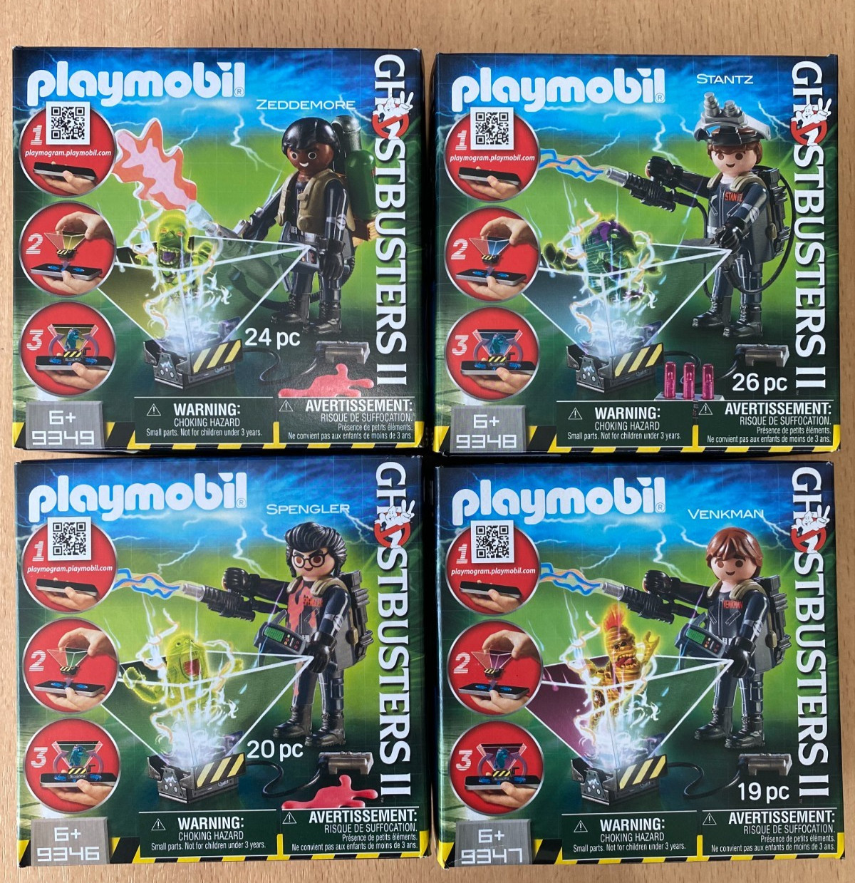 Playmobil Ghostbusters II lot collector de 4 figurines grises en plastique haute densité