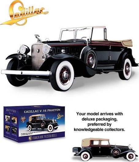 Eliot Ness Cadillac V-16 Diecast Model Car in 1:24 Scale by