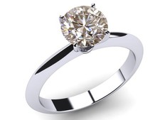3 Ct Vvs1 :Golden Yellow Round Cut Moissanite Engagement Ring Silver Size 7