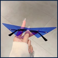 KAMMPT Rimless Triangle Sunglasses Men New Fashion Hip-hop Solid Color
