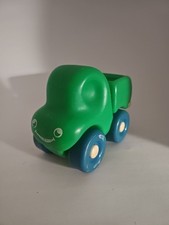 Vintage LITTLE TIKES First Wheels Green Blue Wheels Smile Face Chunky DUMP TRUCK