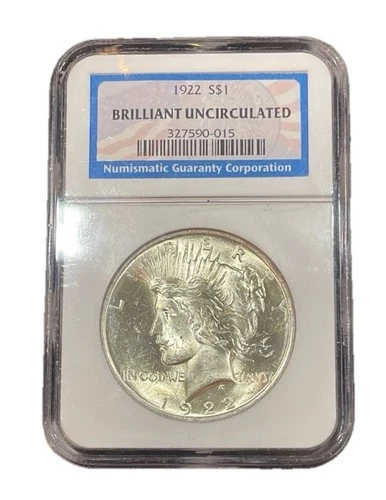 1922 Peace Silver dollar NGC Certified Brilliant Uncirculated