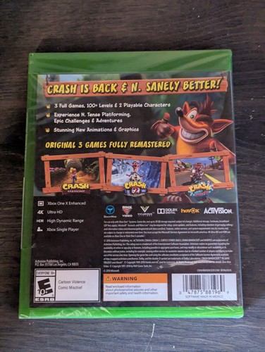 Crash Bandicoot N. Sane Trilogy - Microsoft Xbox One - NEW SEALED - Picture 3 of 7