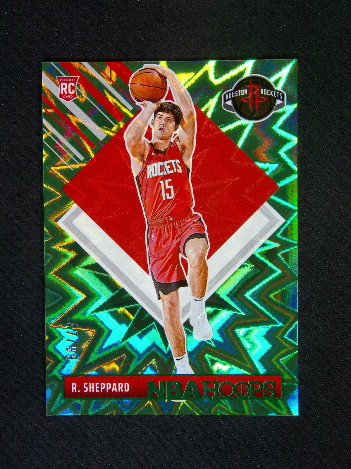 2024-25 Panini Hoops Reed Sheppard #291 RC Rookie Tribute Green Explosion /99