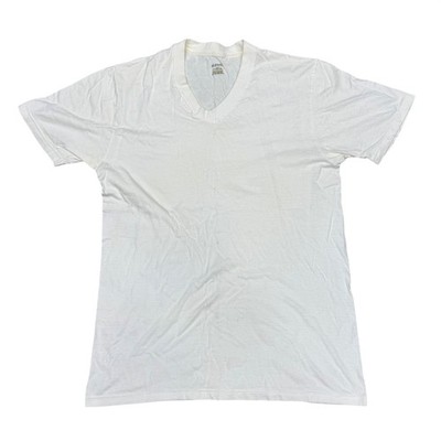 Alfani White V-Neck T-Shirt L 100% Combed Cotton Made In Canada Undershirt Pima