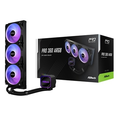 Asrock Pro 360 Argb Aio Liquid Cpu Cooler 360Mm Radiator Triple 120Mm Pwm Lüfter A