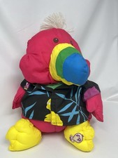 VTG Fisher Price Puffalumps Parrot Plush 16" Toucan Bird Wild Things Shirt 1987