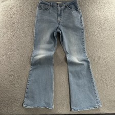 Levis Womens Jeans Blue Size 32 70s High Flare Denim Stretch Cotton Blend