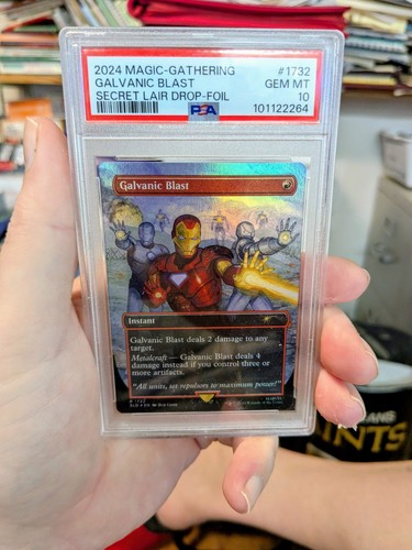 MTG MARVEL FOIL Galvanic Blast featuring Iron Man PSA GRADE 10
