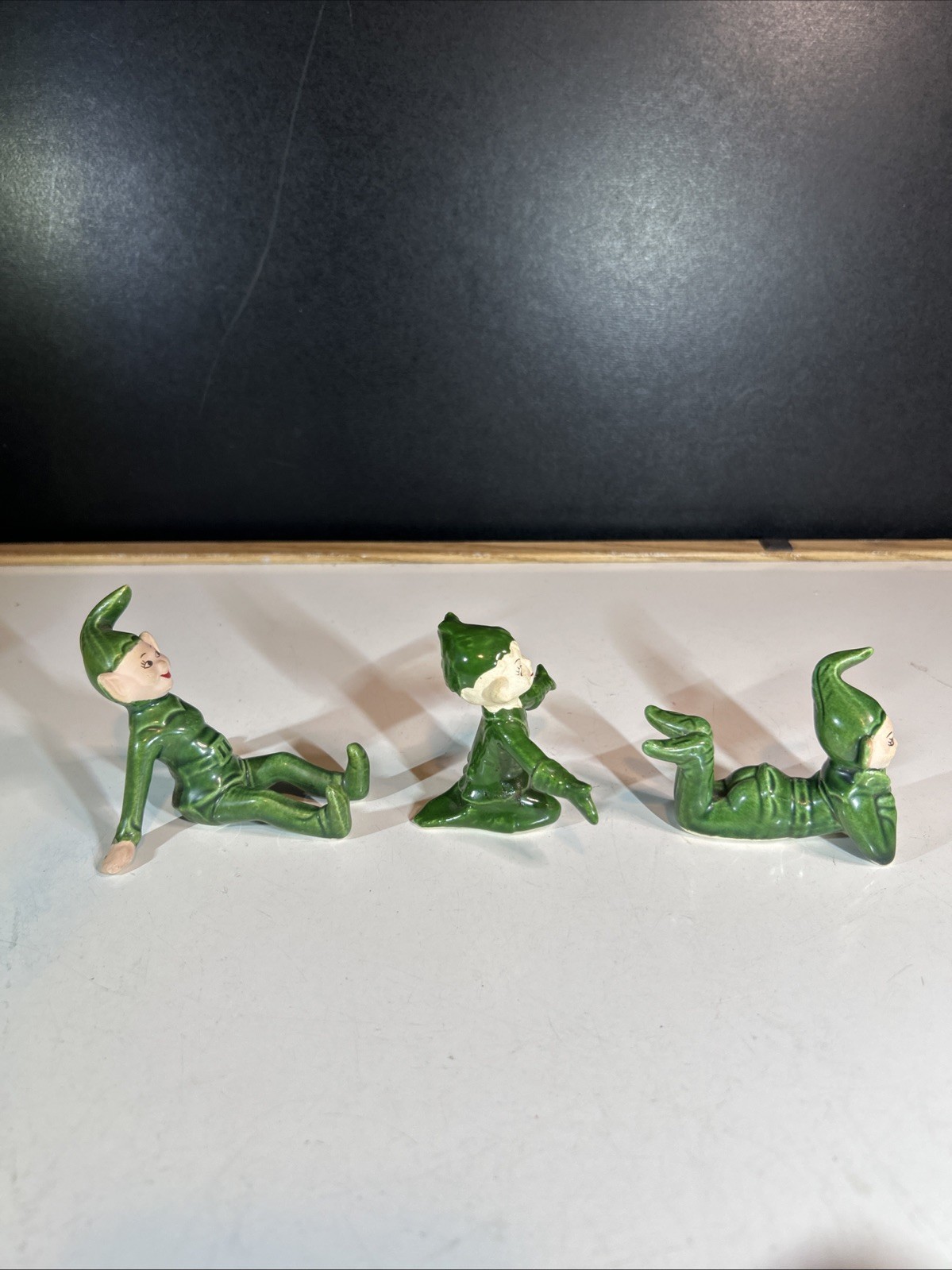 (3) Vintage Treasure Craft Pixie Elves California Pottery Mid Century 1950’s