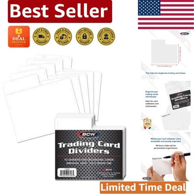 Durable Polyethylene Card Collection Dividers with Write-On Index Tab - 10 Pack